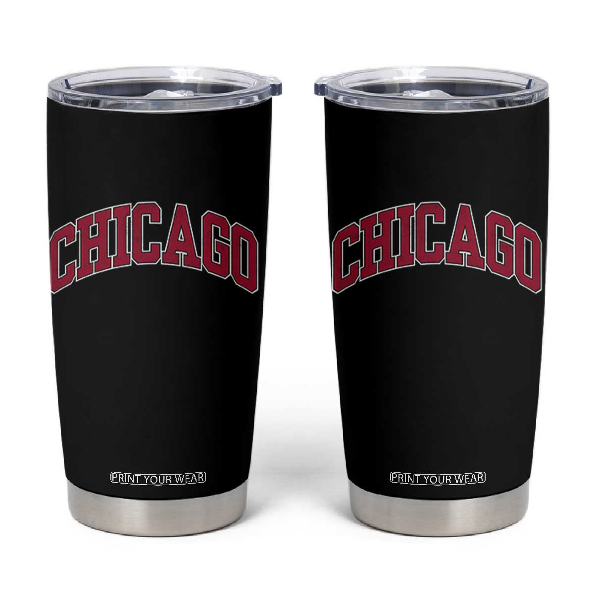 Chicago Pride Illinois IL Vintage Sports Basketball Red Design Tumbler Cup TS11 Black Print Your Wear