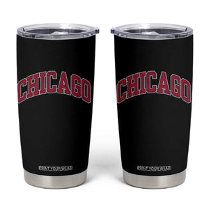 Chicago Pride Illinois IL Vintage Sports Basketball Red Design Tumbler Cup TS11 Black Print Your Wear