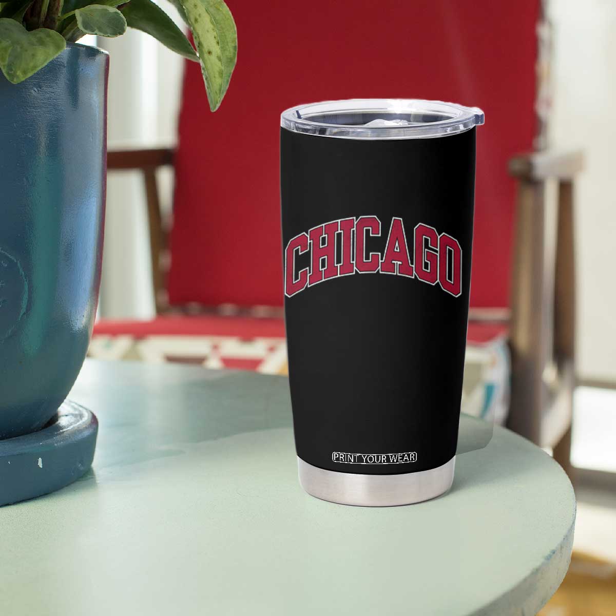 Chicago Pride Illinois IL Vintage Sports Basketball Red Design Tumbler Cup TS11 Print Your Wear