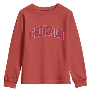 Chicago Pride Illinois IL Vintage Sports Basketball Red Design Youth Sweatshirt TS11 Red Print Your Wear