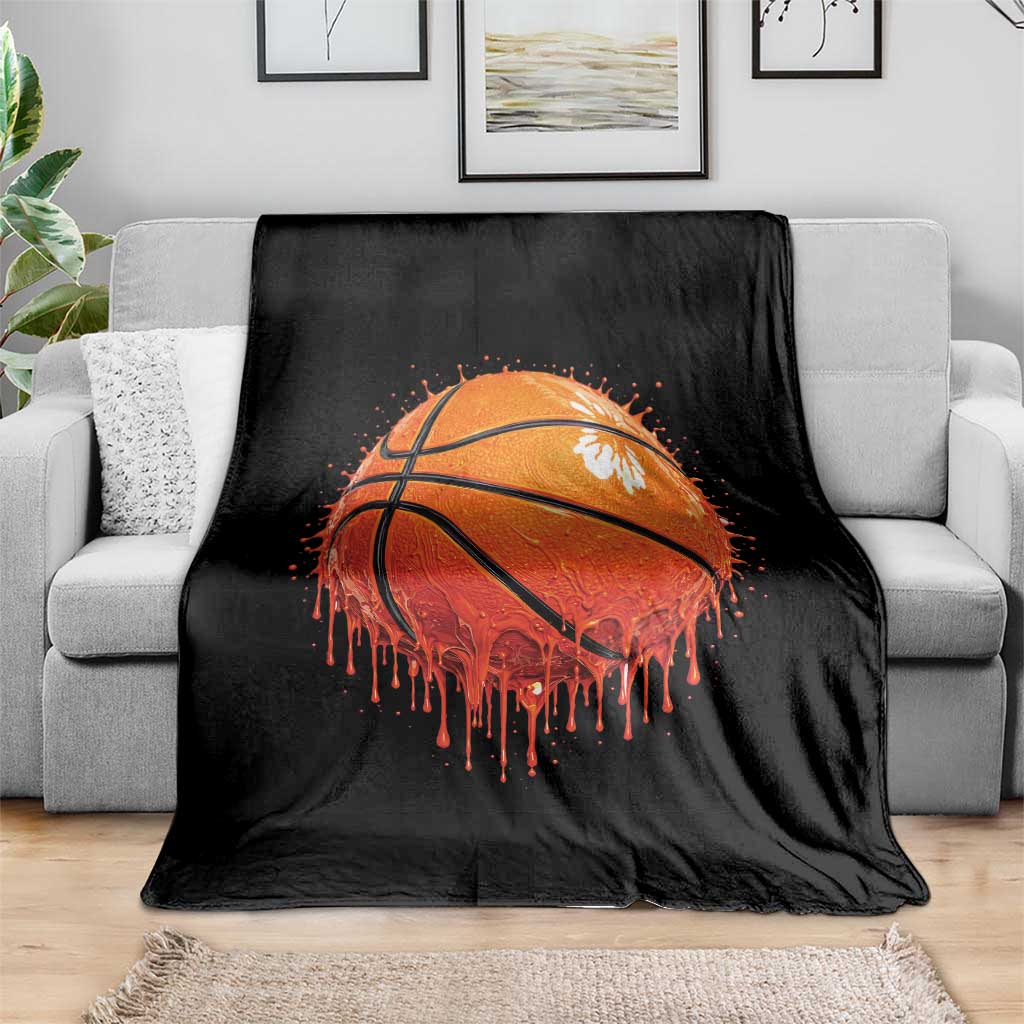 Funny Basketball Drip Splash Graphic Throw Blanket TS11 Print Your Wear