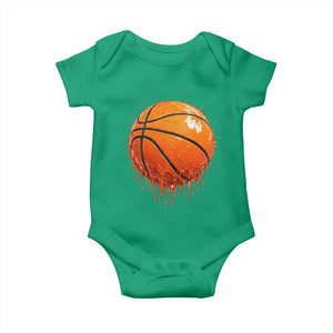 Funny Basketball Drip Splash Graphic Baby Onesie TS11 Irish Green Print Your Wear