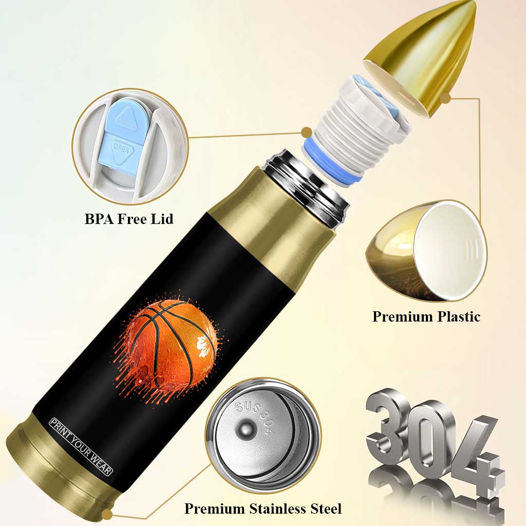 Funny Basketball Drip Splash Graphic Bullet Tumbler TS11 Print Your Wear