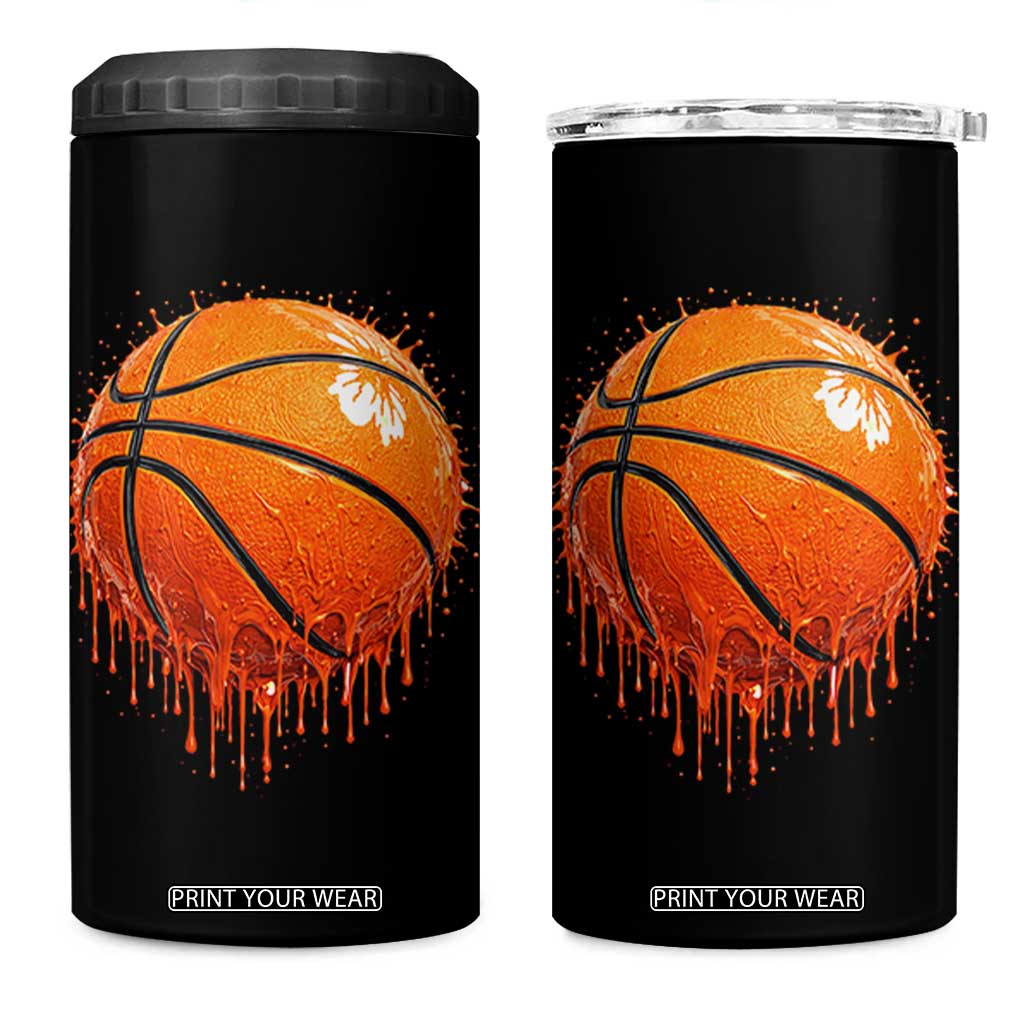 Funny Basketball Drip Splash Graphic 4 in 1 Can Cooler Tumbler TS11 One Size: 16 oz Black Print Your Wear