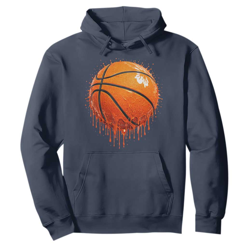 Funny Basketball Drip Splash Graphic Hoodie TS11 Navy Print Your Wear