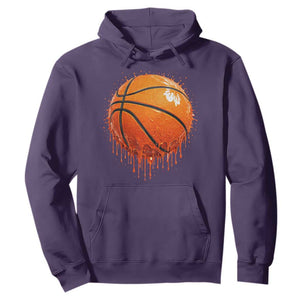 Funny Basketball Drip Splash Graphic Hoodie TS11 Purple Print Your Wear