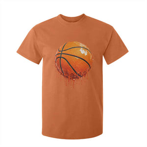 Funny Basketball Drip Splash Graphic T Shirt For Kid TS11 Orange Print Your Wear