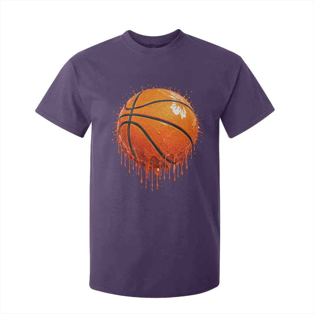 Funny Basketball Drip Splash Graphic T Shirt For Kid TS11 Purple Print Your Wear