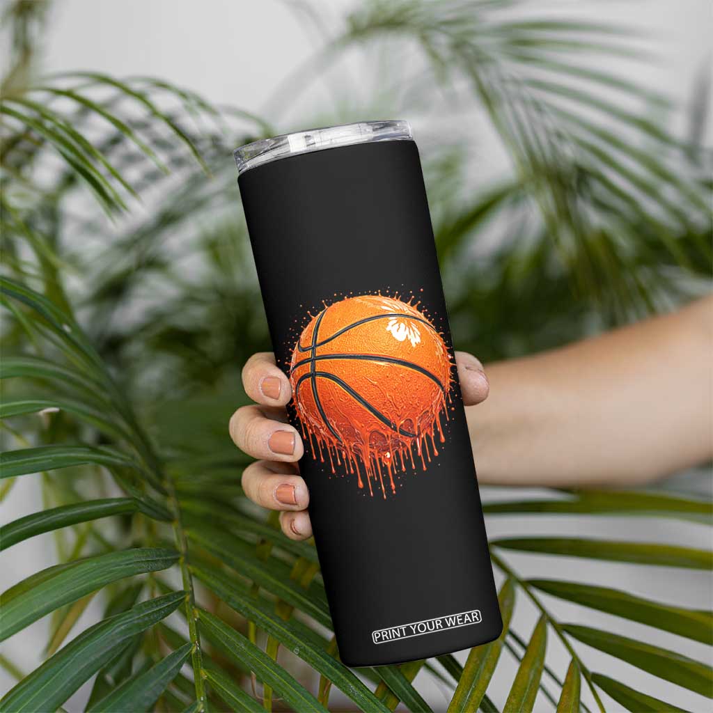 Funny Basketball Drip Splash Graphic Skinny Tumbler TS11 Print Your Wear