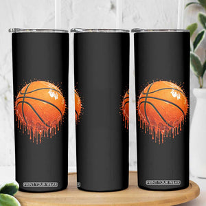 Funny Basketball Drip Splash Graphic Skinny Tumbler TS11 Print Your Wear