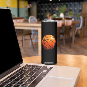 Funny Basketball Drip Splash Graphic Skinny Tumbler TS11 Print Your Wear
