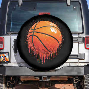 Funny Basketball Drip Splash Graphic Spare Tire Cover TS11 No hole Black Print Your Wear