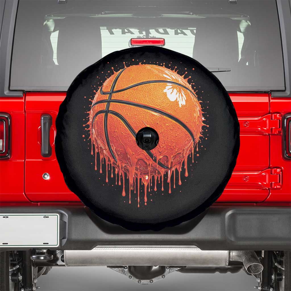 Funny Basketball Drip Splash Graphic Spare Tire Cover TS11 Black Print Your Wear