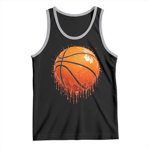 Funny Basketball Drip Splash Graphic Tank Top TS11 Black Athletic Heather Print Your Wear