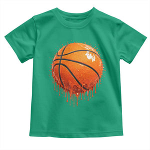 Funny Basketball Drip Splash Graphic Toddler T Shirt TS11 Irish Green Print Your Wear