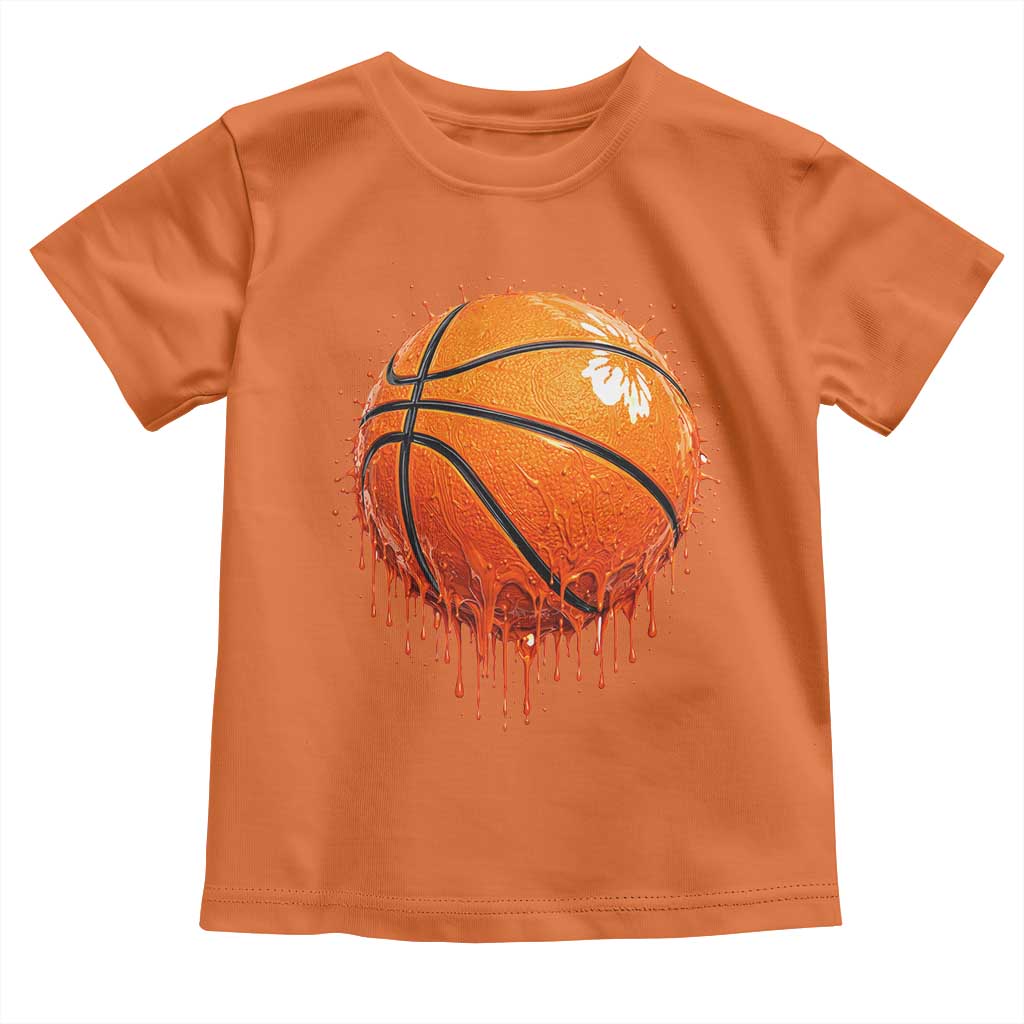 Funny Basketball Drip Splash Graphic Toddler T Shirt TS11 Orange Print Your Wear