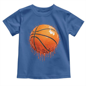 Funny Basketball Drip Splash Graphic Toddler T Shirt TS11 Royal Blue Print Your Wear