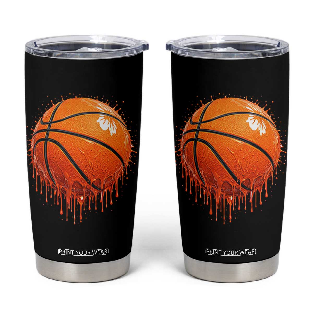 Funny Basketball Drip Splash Graphic Tumbler Cup TS11 Black Print Your Wear