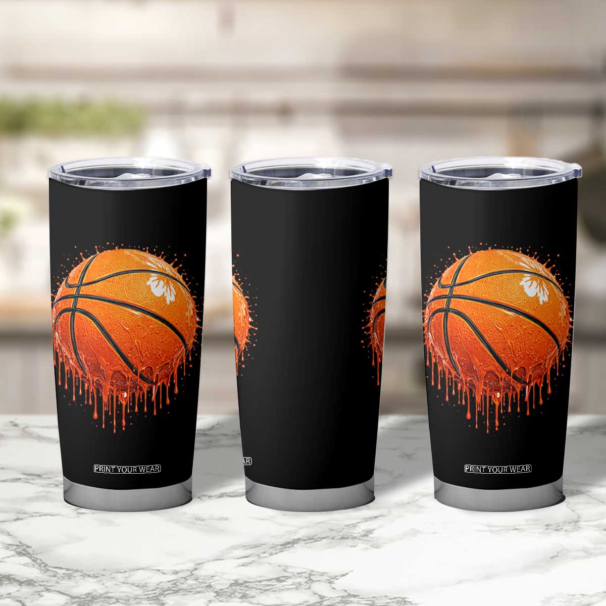 Funny Basketball Drip Splash Graphic Tumbler Cup TS11 Print Your Wear