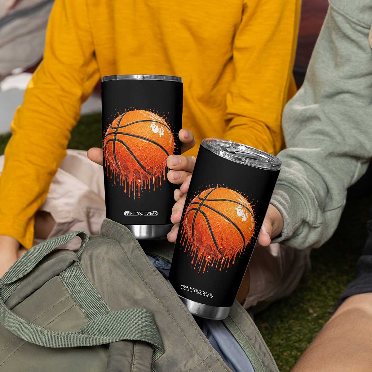 Funny Basketball Drip Splash Graphic Tumbler Cup TS11 Print Your Wear