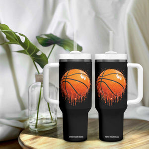 Funny Basketball Drip Splash Graphic Tumbler With Handle TS11 Print Your Wear