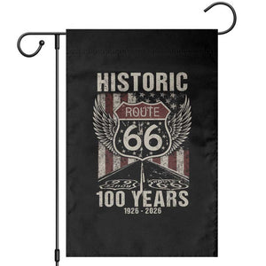 Historic Route Highway 66 100 Years Anniversary Garden Flag Highway Road Sign Wings Vintage American Flag TS11 Black Print Your Wear