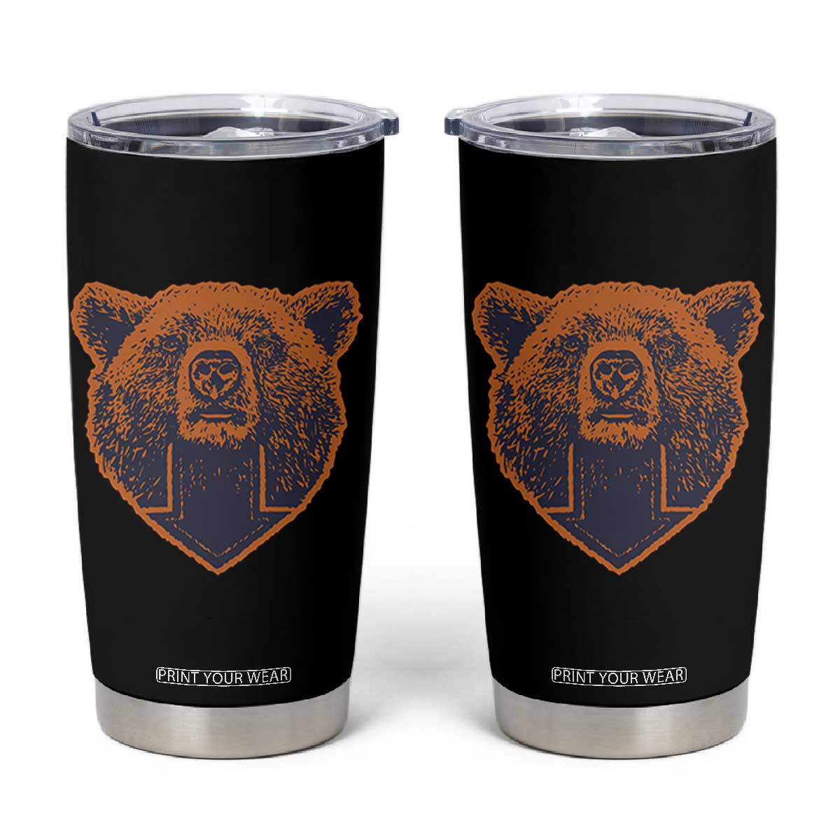 CFB Bear Lover Tumbler Cup Vintage Down Sign Football Game Day TS11 Black Print Your Wear