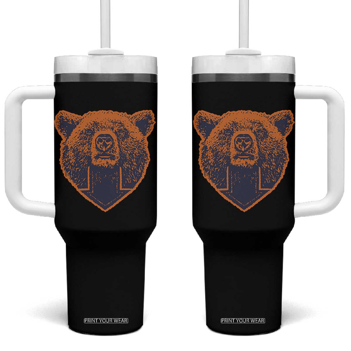 CFB Bear Lover Tumbler With Handle Vintage Down Sign Football Game Day TS11 One Size: 40 oz Black Print Your Wear
