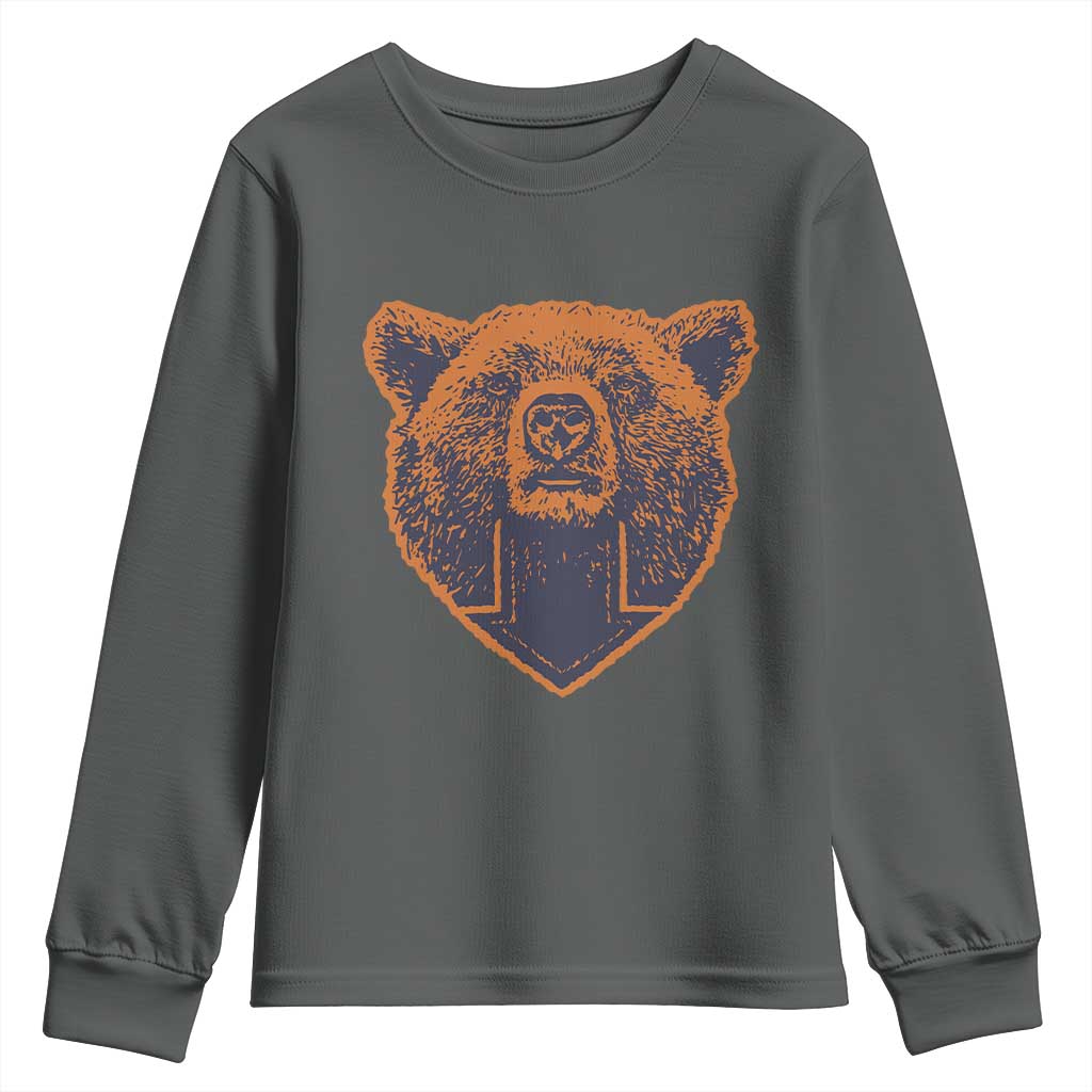 CFB Bear Lover Youth Sweatshirt Vintage Down Sign Football Game Day TS11 Dark Heather Print Your Wear