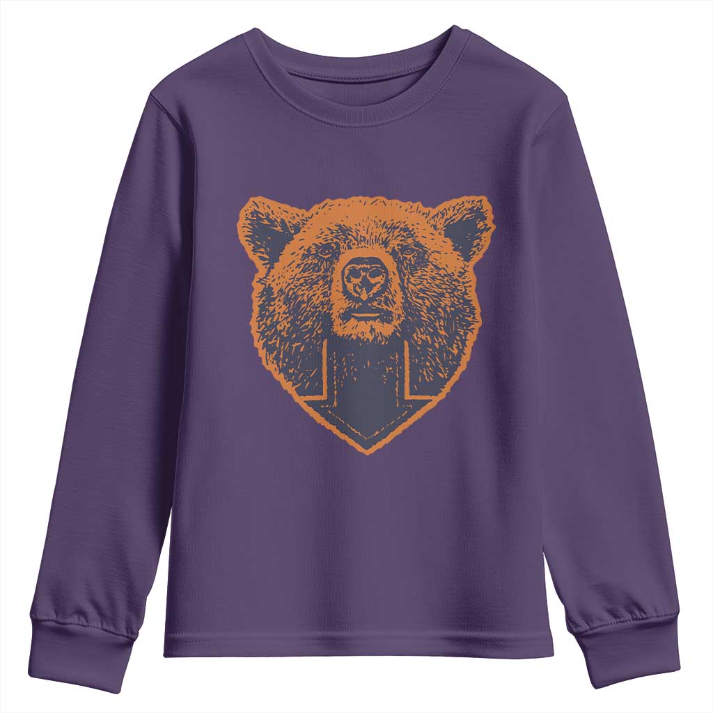 CFB Bear Lover Youth Sweatshirt Vintage Down Sign Football Game Day TS11 Purple Print Your Wear