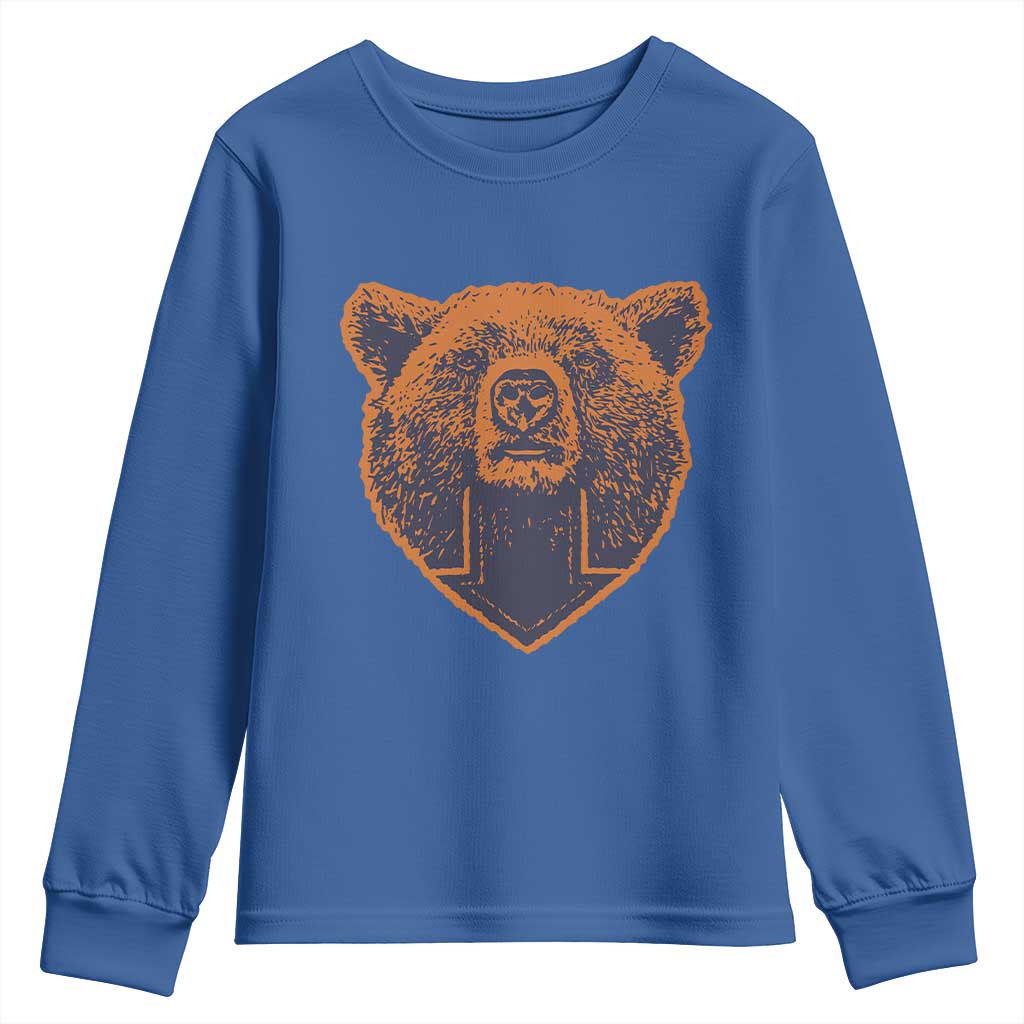 CFB Bear Lover Youth Sweatshirt Vintage Down Sign Football Game Day TS11 Royal Blue Print Your Wear