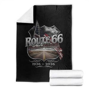 US Route Highway 66 Centennial Celebration Throw Blanket 100 Years Of The Mother Road Vintage American Flag TS11 Black Print Your Wear