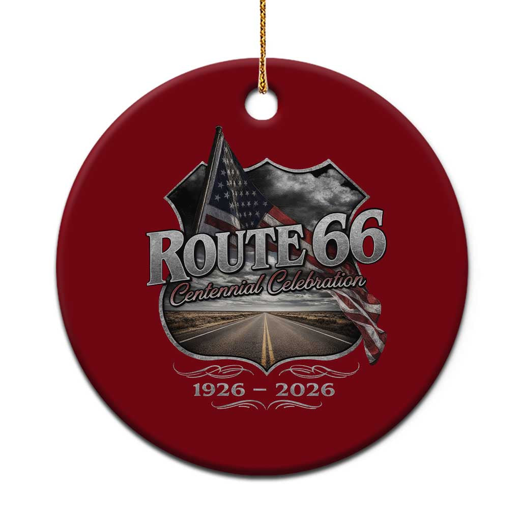 US Route Highway 66 Centennial Celebration Ceramic Ornament 100 Years Of The Mother Road Vintage American Flag TS11 1pc Red Print Your Wear