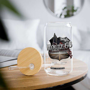 US Route Highway 66 Centennial Celebration Glass Can 100 Years Of The Mother Road Vintage American Flag TS11 Print Your Wear