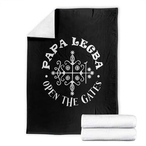 Papa Legba Throw Blanket Open The Gates Louisiana Voodoo Loa Veve TS11 Black Print Your Wear