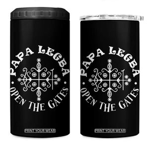 Papa Legba 4 in 1 Can Cooler Tumbler Open The Gates Louisiana Voodoo Loa Veve TS11 One Size: 16 oz Black Print Your Wear