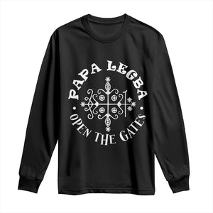Papa Legba Long Sleeve Shirt Open The Gates Louisiana Voodoo Loa Veve TS11 Black Print Your Wear
