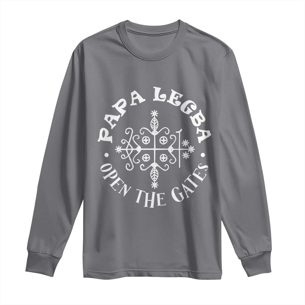 Papa Legba Long Sleeve Shirt Open The Gates Louisiana Voodoo Loa Veve TS11 Charcoal Print Your Wear