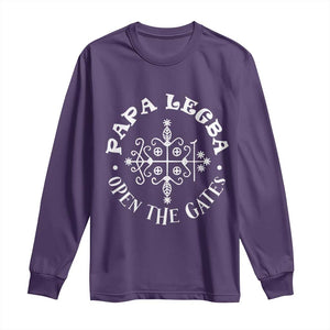 Papa Legba Long Sleeve Shirt Open The Gates Louisiana Voodoo Loa Veve TS11 Purple Print Your Wear