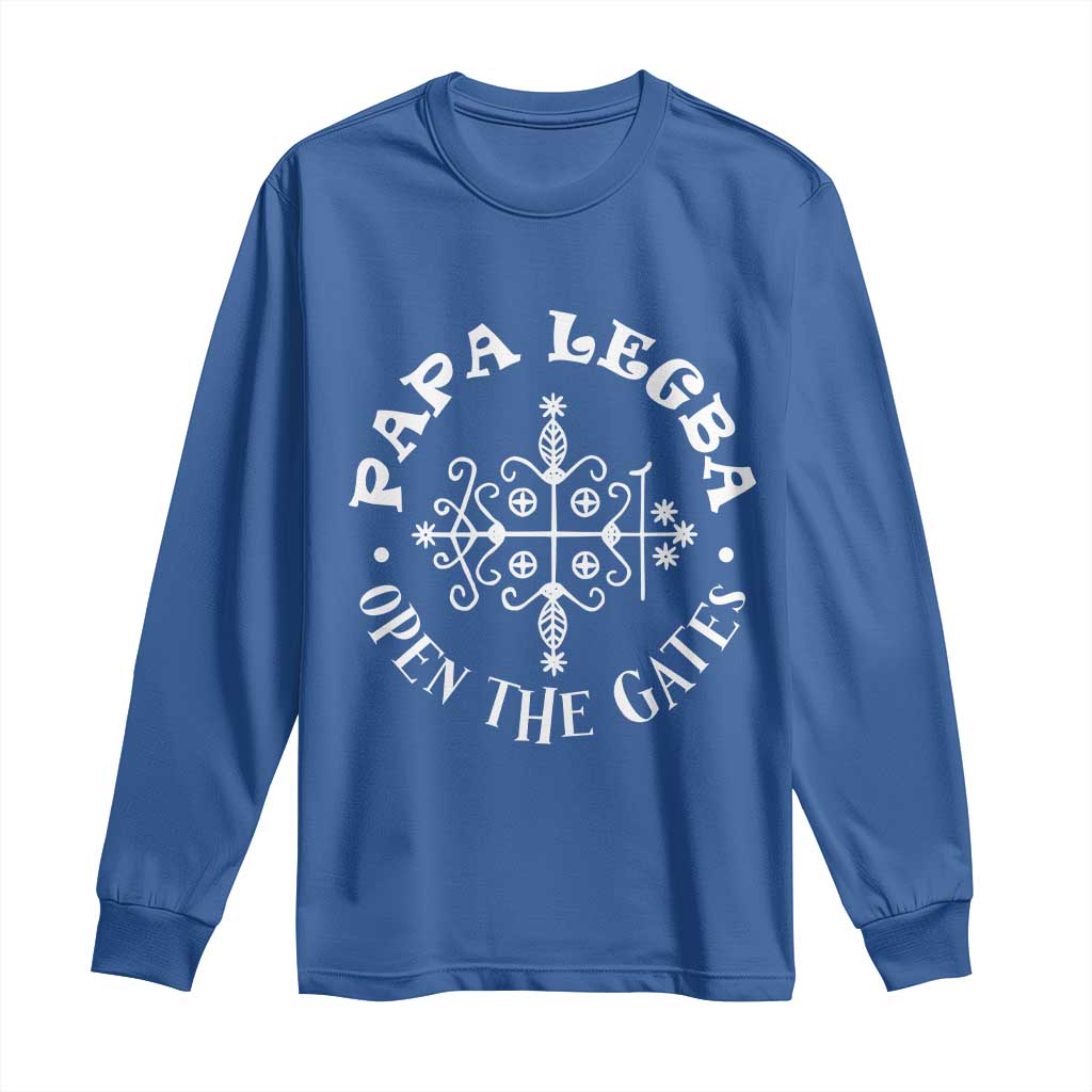 Papa Legba Long Sleeve Shirt Open The Gates Louisiana Voodoo Loa Veve TS11 Royal Blue Print Your Wear