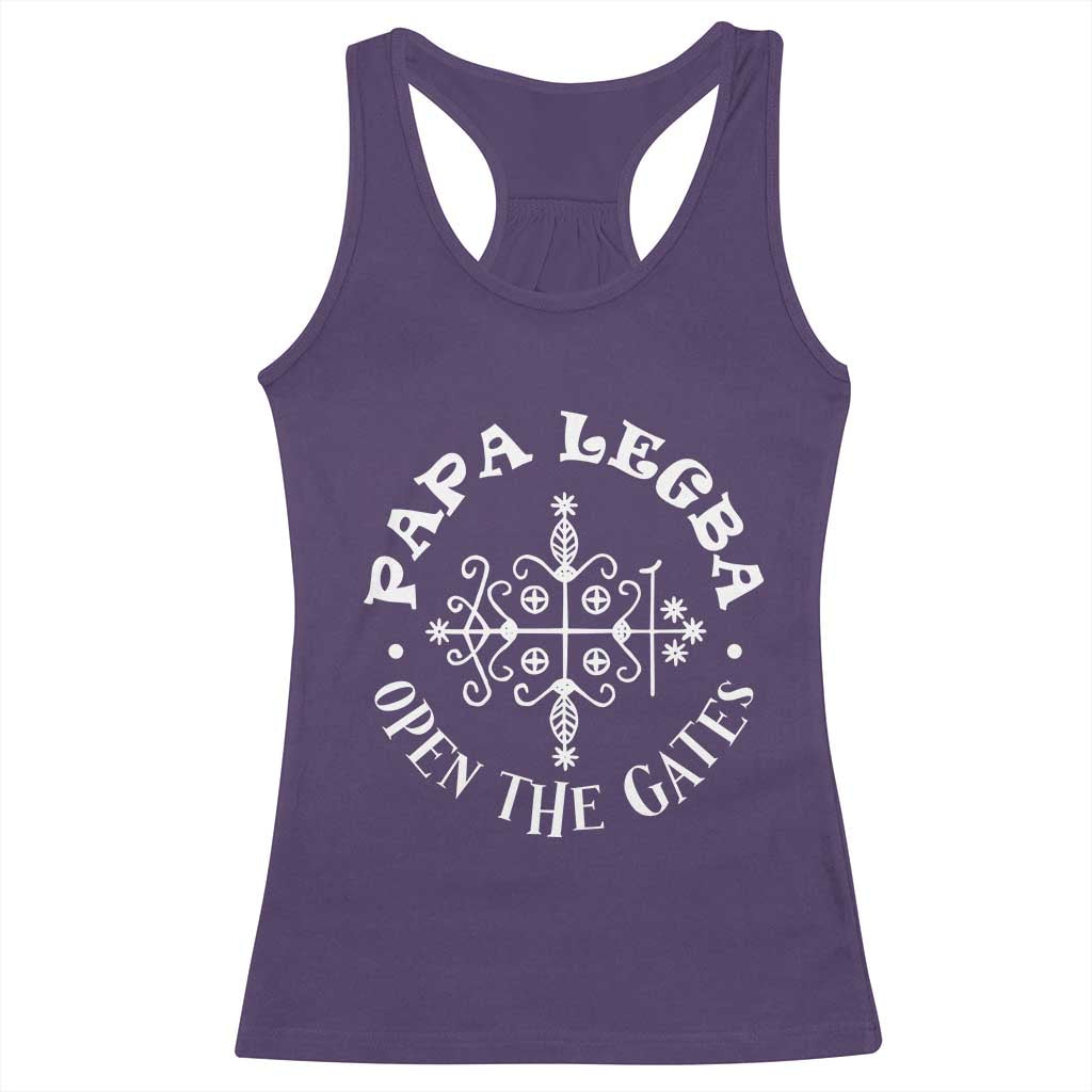 Papa Legba Racerback Tank Top Open The Gates Louisiana Voodoo Loa Veve TS11 Purple Print Your Wear
