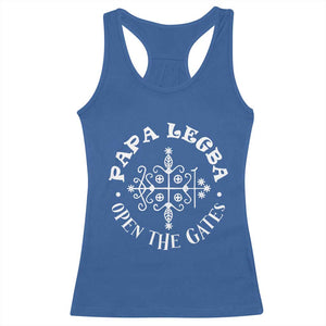 Papa Legba Racerback Tank Top Open The Gates Louisiana Voodoo Loa Veve TS11 Royal Blue Print Your Wear