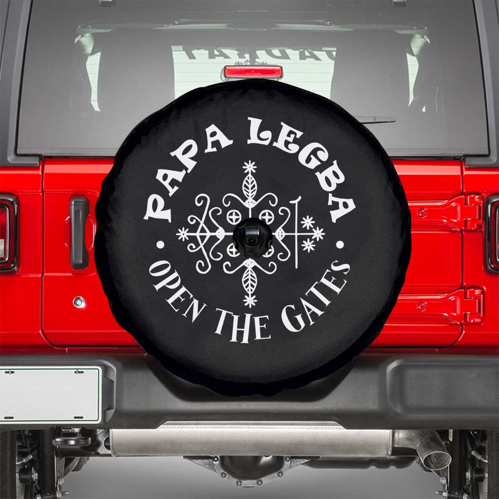 Papa Legba Spare Tire Cover Open The Gates Louisiana Voodoo Loa Veve TS11 Black Print Your Wear