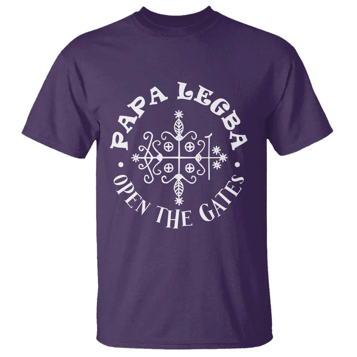 Papa Legba T Shirt Open The Gates Louisiana Voodoo Loa Veve TS11 Purple Print Your Wear