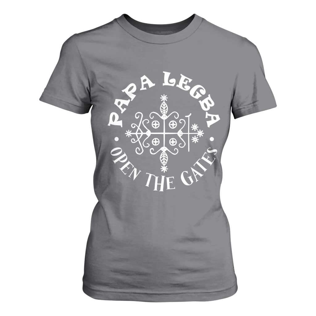 Papa Legba T Shirt For Women Open The Gates Louisiana Voodoo Loa Veve TS11 Charcoal Print Your Wear