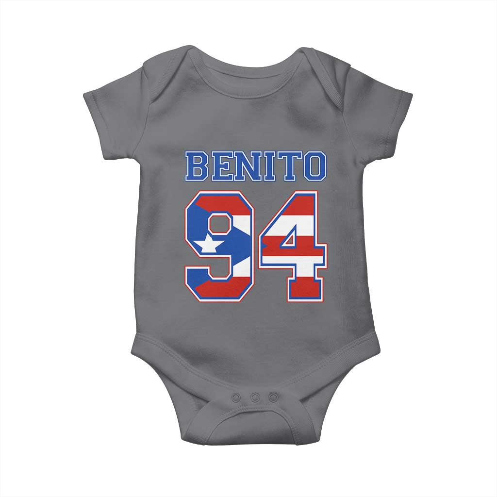 Puerto Rico Jersey Benito Number 94 Graphic Baby Onesie TS11 Charcoal Print Your Wear