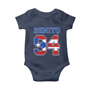 Puerto Rico Jersey Benito Number 94 Graphic Baby Onesie TS11 Navy Print Your Wear