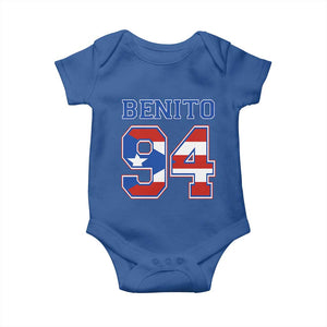 Puerto Rico Jersey Benito Number 94 Graphic Baby Onesie TS11 Royal Blue Print Your Wear