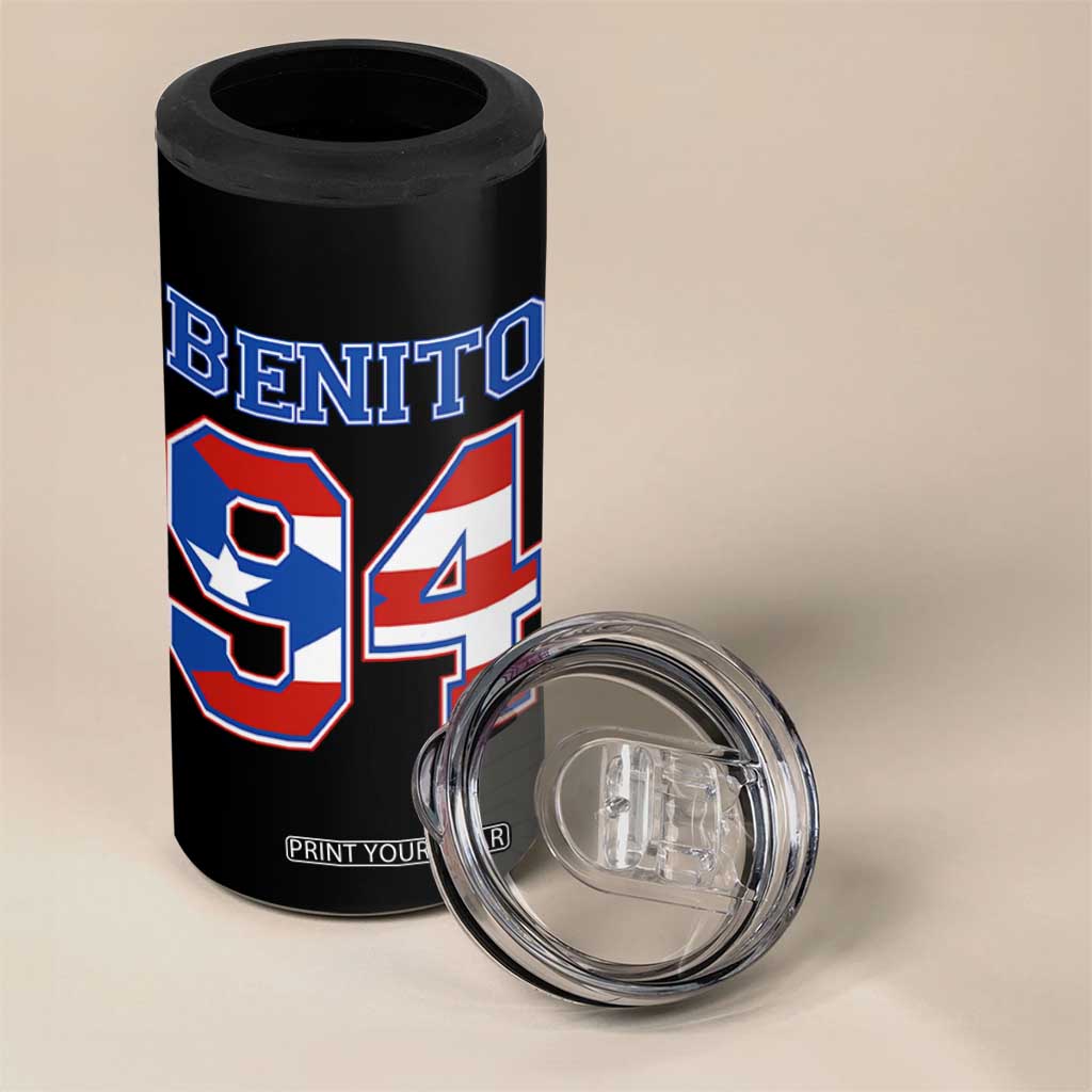 Puerto Rico Jersey Benito Number 94 Graphic 4 in 1 Can Cooler Tumbler TS11 Print Your Wear