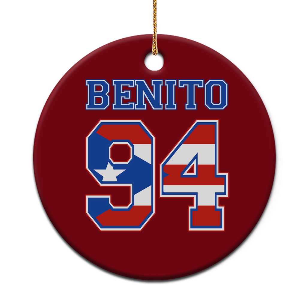Puerto Rico Jersey Benito Number 94 Graphic Ceramic Ornament TS11 1pc Red Print Your Wear